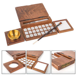 لوحة ألوان مائية خشبية من SINOART بـ 24 حفرة، لوحة فنان خشبية متعددة الوظائف للسفر - Product Image 3