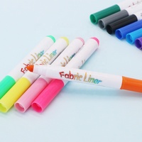12 pièces multicolore Non lavable épais à base d'eau bout rond brosse pointe tissu marqueur Textile couleurs fantaisie permanentes