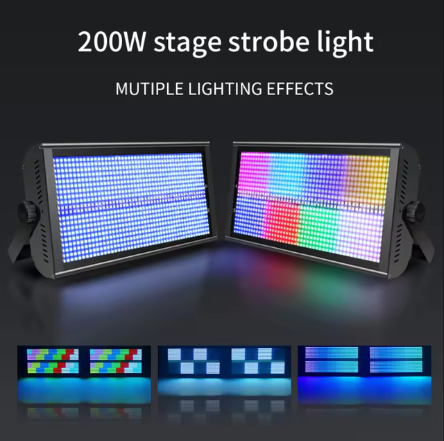 8+8segment Strobe Light 200W DMX512 RGBW LED Strobe Light Sound Activated for Night Club Disco DJ Stage Lighting