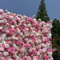 Panneau floral artificiel en soie résistant aux UV pour mur de fleurs extérieur, imperméable, pour décoration de jardin, mariage, patio, événements