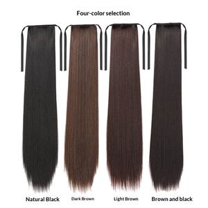 Peluca de Estilo Europeo y Americano, Suministro Directo de Fábrica, Fibra de Alta Temperatura, <span class=keywords><strong>Cabello</strong></span> Largo y Liso, Cola de Caballo con Red, Peluca Corta de Simulación - Product Image 1