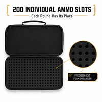 Boîte de rangement haute capacité pour 200 munitions de 9 mm (avec doublure en mousse) – Grande capacité, design portable, étui de rangement pour munitions