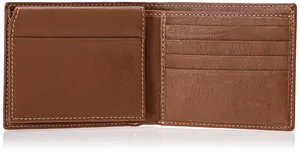 Custom Light And Portable Attached Flip Pocket Tan Men's Genuine Leather Wallet