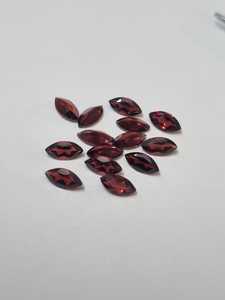 Pierre précieuse naturelle grenat taille marquise 4x8 mm en vrac |   Granat rouge facetté pour la fabrication de bijoux |   Fournisseur en gros de pierres précieuses - Product Image 5