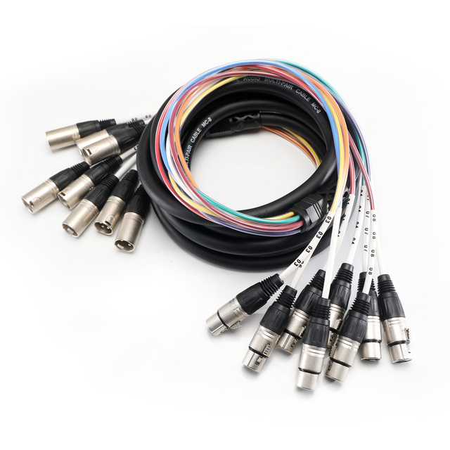 Professional 8CH XLR Snake Cable 5mts Male to Female Audio Connection Cord Heavy Duty Mixer Speaker Cable for Amplifier Stage