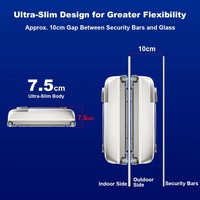 PORITOU Nouveau robot nettoyeur de vitres avec bras bioniques doubles, pulvérisation 8 directions, réservoir de 120 ml, navigation IA, nettoyeur de vitres sans cadre