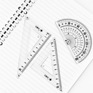 Ensemble de règles Little Fish 1381, rapporteur et triangles de 20 cm pour étudiants - Product Image 2