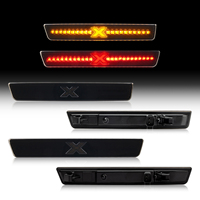Feux de position latéraux LED de style X à lentille fumée pour Dodge Challenger 2015-2020, avant et arrière, ambre/rouge, 68195788AB, 4 pièces