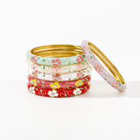 Aksesoris Pesta Wanita Gaya Cina Retro Berlapis Emas Lukisan Enamel Desain Geometris Sederhana Grosir Drop Oil