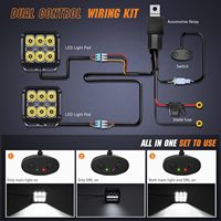 Luz LED de 4 Pulgadas con DRL, 60W, Luz de Trabajo, Haz de Luz Superpotente, con Kit de Cableado de 16AWG para Camionetas Todoterreno, SUV, ATV y UTV