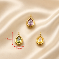 Pendentif goutte ovale breloque collier de pierre de naissance en acier inoxydable plaqué or pendentifs pour la fabrication de bijoux Design personnalisable