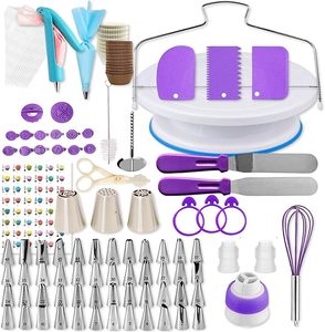 Kit de decoración de pasteles con forma de resorte, juegos de sartenes, glaseado giratorio, Topper, bolsas para tuberías, soporte, herramientas esenciales para hornear - Product Image 5