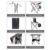 Table pliante carrée enroulable de camp portable Table pliable légère pour Table de camping de pique-nique