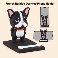 Support de téléphone portable personnalisé avec logo, bouledogue français, en PVC, pour comptoir de boutique, chambre, bureau, décoration