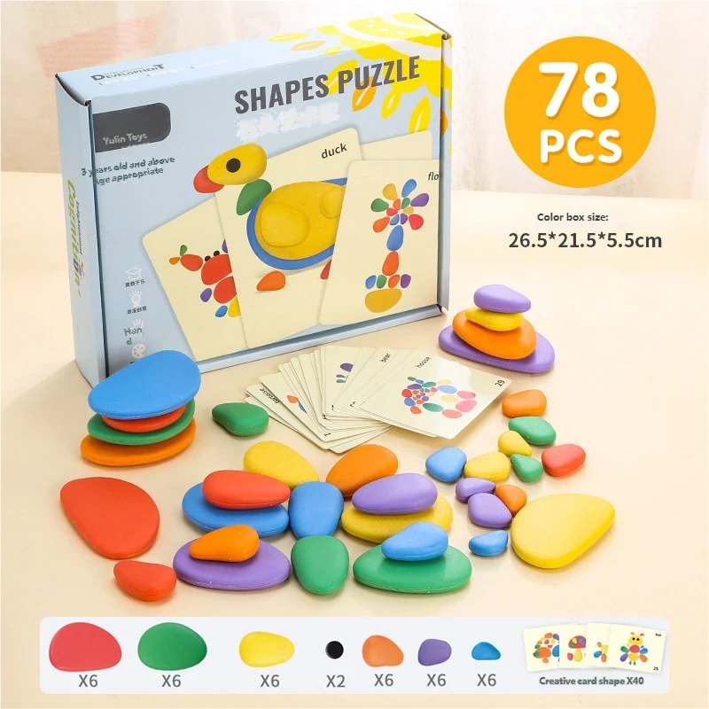 Guijarros arcoiris 78uds