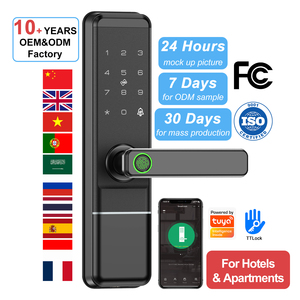 กุญแจล็อคประตูดิจิตอลแบบฝังในไม้ สำหรับห้องพักโรงแรม กันน้ำมาตรฐาน IP65 พร้อมระบบสแกนลายนิ้วมือ  จำหน่ายออนไลน์ - Product Image 1