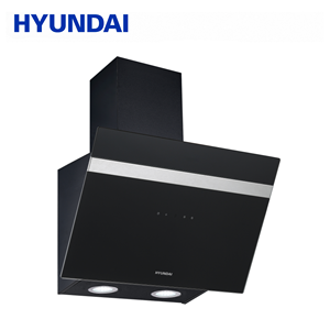 HYUNDAI Wide <strong>Incline</strong> Kitchen Ventilation <strong>Hood</strong> 90cm BLDC Cooking <strong>Hood</strong> <strong>Black</strong> Glass SS Accent Dual Carbon Filters CE CB - Product Image 1