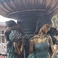 Fontaine de jardin en bronze de grande taille pour l'extérieur, sculpture de déesse en bronze pour les quatre saisons, fontaine de jardin en bronze