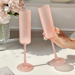 Copas de champán rosado Alibaba de tallo largo, esmeriladas, reutilizables, para brindis, bodas, fiestas, bar, 100-200 ml - Product Image 5