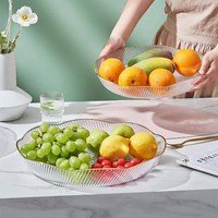 Plats de service modernes en plastique cristallin de luxe, écologiques, pour fruits, salades, aliments, et rangement de friandises, snacks secs et bonbons