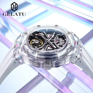 Montre mécanique automatique de luxe GELATU, tourbillon de haute qualité, acier inoxydable, résistance à l'eau 5 BAR, unisexe, livraison directe - Product Image 2