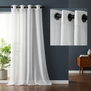 Cortinas de Voile DaiRui Personalizadas para Hoteles, con Diseño de Plumas en Relieve, Ojales y Efecto Burnout, para Proyectos Comerciales de Hostelería - Product Image 2