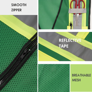 ; Chaleco de seguridad con cremallera y bolsillos naranja, XL - Product Image 1