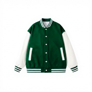 OEM Service Custom <b>Mens</b> Wool Varsity <b>Jacket</b> Windproof Winter Letterman <b>Baseball</b> <b>Jacket</b> with Zipper - Product Image 1