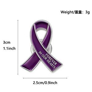 Broche en alliage ruban rose, rouge, violet, bleu, vert, noir, jaune, blanc pour la sensibilisation au cancer du sein, idéale pour mariage - Product Image 3