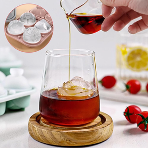 Stampi in Silicone cubetto di ghiaccio con coperchi, 4 forme rotonde, diamanti, calcio, Rose grandi produttori di palle di ghiaccio per cocktail succo di whisky - Product Image 3