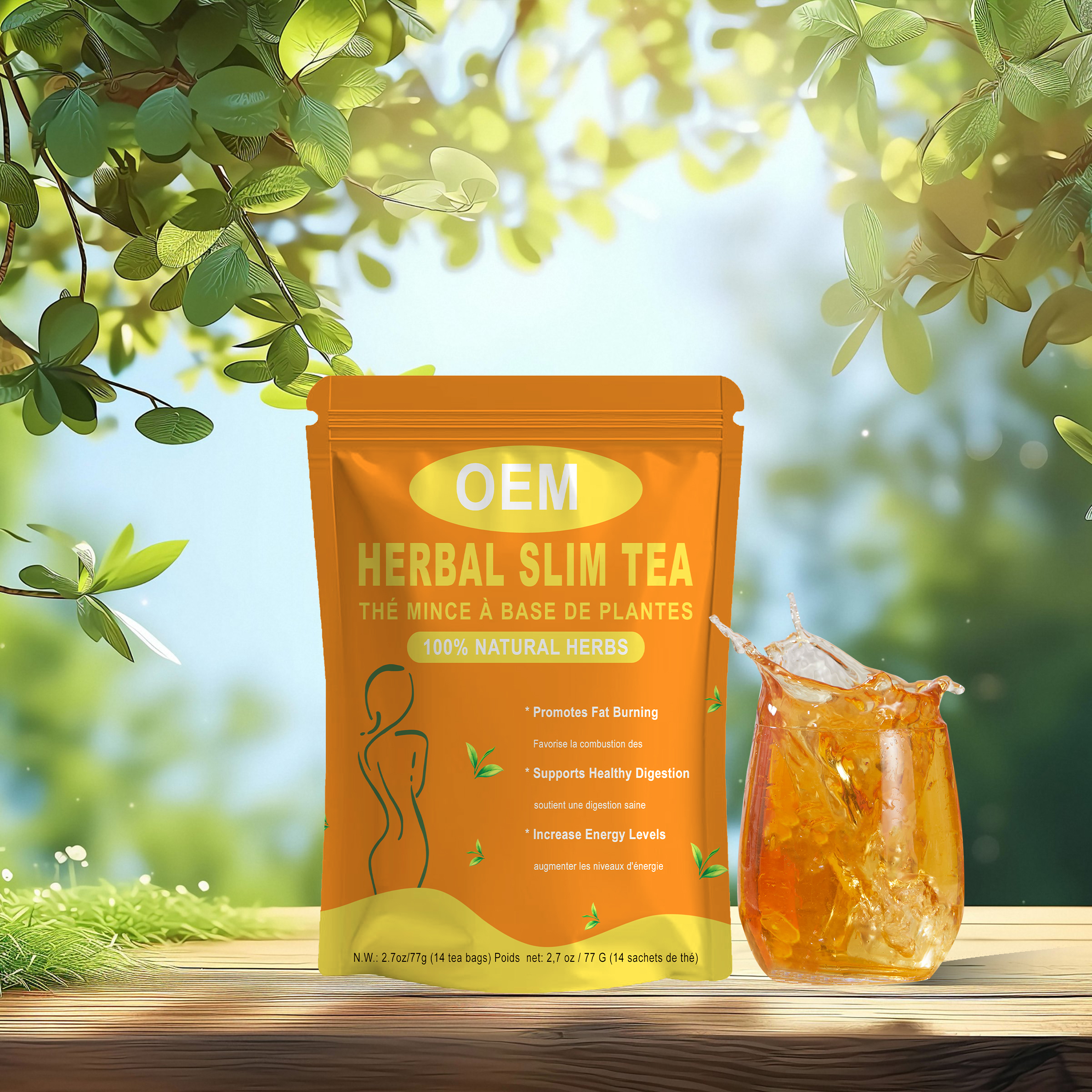 OEM/ODM Herbal Slim Tea Burn Fat Tummy Detox Dried Fruit Tea Uric Acid Private Label Weight Loss Dried Herb Bag Lose Weight