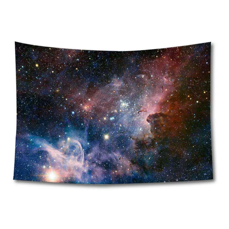 Milky Way Zodiac Starry Night Sky soggiorno decorazione appeso a parete arazzo in tela di cotone