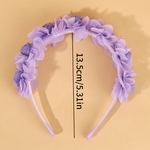 CN Sweet Color sólido flor Bowknot diadema para niñas accesorios de boda dientes diadema niños princesa flor corona - Product Image 3