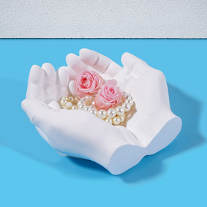 <span class=keywords><strong>Moule</strong></span> en silicone Tweller pour boîte de rangement, cendrier, pot de fleurs, en résine époxy, plâtre, béton, gypse, pour projets DIY, avec motif mains croisées - Product Image 4