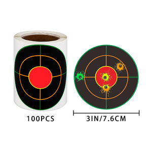 Rouleau d'autocollants réactifs jaunes fluorescents de 3 pouces, auto-adhésifs, pour tir à l'arc, cible à éclaboussures, très vendu - Product Image 4