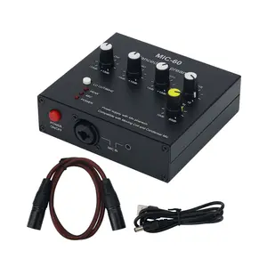 MIC-60 3-band equalizer cân bằng mic Preamp Microphone Preamplifier với cáp DC và cáp XLR