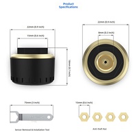 Capteur de pression des pneus universel compatible Bluetooth 5.0 pour voiture, moto, vélo avec affichage sur application mobile Android et iOS