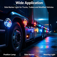 Nouvelle lampe de signalisation latérale LED 24V en forme de crâne pour camion, feu arrière, clignotant continu et stroboscopique pour remorque de camion