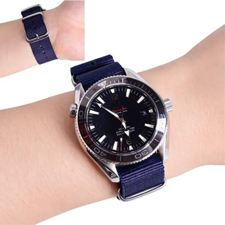 Hot Selling Nylon Canvas Striped Ribbed Woven Luxury Smartwatch Strap 12 14 16 18 20 22 24 MM Seatbelt Wrist Bands Custom Sizes