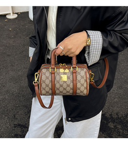 <span class=keywords><strong>Sac</strong></span> Boston texturé personnalisé en usine, grande capacité, <span class=keywords><strong>sac</strong></span> à bandoulière rétro pour femme, motif géométrique tendance, fermeture éclair été/hiver - Product Image 6