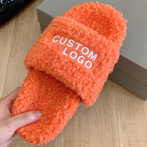 Pantuflas de Casa Personalizadas con Logotipo, de Peluche, Punta Abierta, para Interiores, para Mujer y Hombre, Calzado de Baño y Descanso - Product Image 3