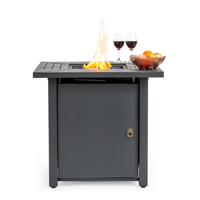 Table de foyer au propane en métal Peaktop AJ1174 pour l'extérieur, foyer rectangulaire carré pour l'intérieur/l'extérieur, 40000 BTU, respectueux de l'environnement