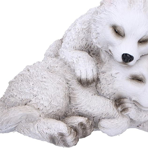 WeiVista resina bianco lupo famiglia scultura per giardino decorazione animale o fornitore di Display per la casa all'aperto - Product Image 4