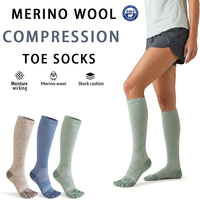 Chaussettes de compression en laine mérinos pour femmes et hommes 15-20 mmHg pour la randonnée