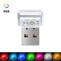 Mini lampe USB pour voiture, lumière d'ambiance portable universelle USB, kit d'éclairage intérieur de voiture LED USB DC 5V pour ordinateur portable, maison, bureau