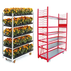 All Steel Construction Greenhouse Trolley Flower Rack Nursery Cart