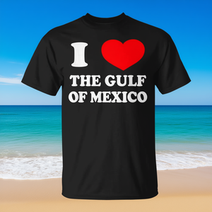 T-shirt I Love The Gulf Of Mexico nera unisex taglia adulto - Product Image 3