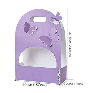 Cajas de Regalo con Diseño Floral <span class=keywords><strong>para</strong></span> el Día de la Madre, con Asa y Mariposas 3D, <span class=keywords><strong>para</strong></span> Cumpleaños, Bodas y San Valentín - Product Image 2