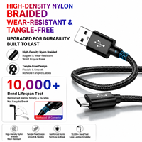 Cable USB-A a USB-C LUNG KAY 3A, Carga Rápida, Cable de Sincronización de Datos de 480 Mbps con Trenzado de Nailon Resistente para Alimentación de Teléfonos Inteligentes