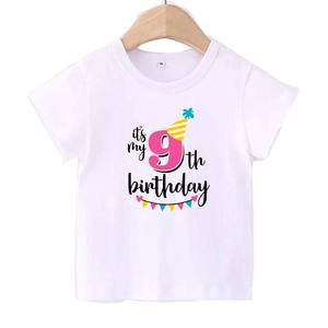 เสื้อยืดผ้าฝ้ายลายการ์ตูนสำหรับเด็กผู้หญิงวันเกิดแบบมีลักษณะเฉพาะตัว1 2 3 4 5 6 7 8 9ปี BTBG-008 - Product Image 6